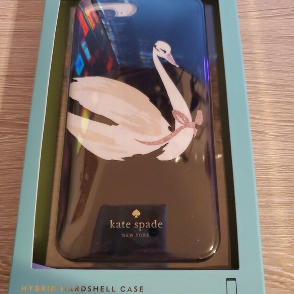 Kate Spade Swan Around iPhone Hybrid Hardshell 7 Plus Case New! Pink Black - Picture 3 of 3